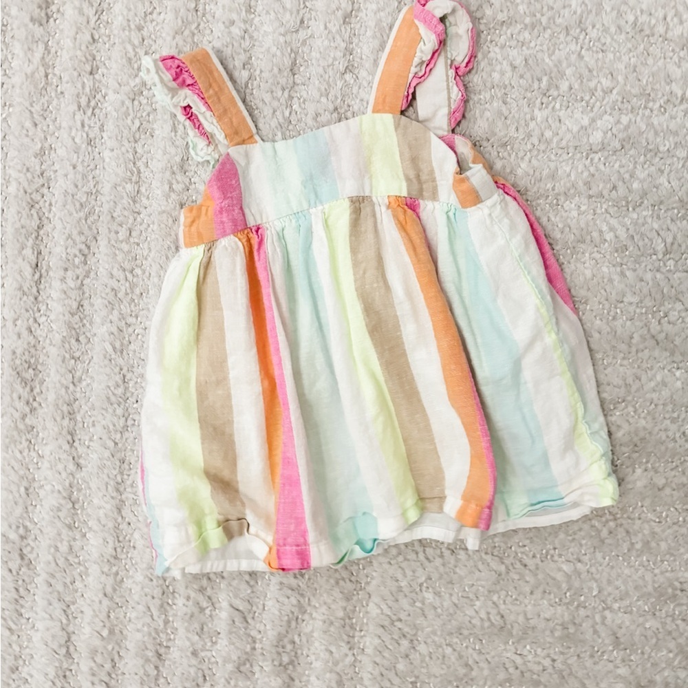 Gap Baby Girl Precious Stiped Summer Dress w/ Ruffle Sleeves - Size 6-12 months
